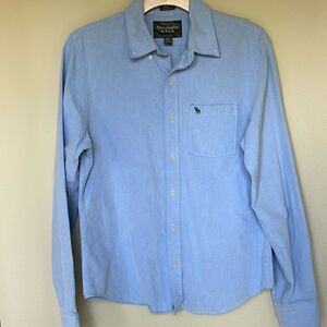 Abercrombie & Fitch men’s muscle light blue button down dress shirt XL‎